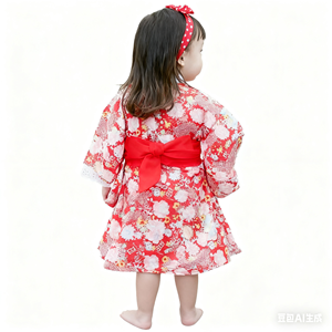 Ecoparty estilo <span class=keywords><strong>japon</strong></span>és Kawaii niñas estampado Floral Kimono vestido bebé niña mamelucos conjuntos niños disfraz infantil Yukata <span class=keywords><strong>Anime</strong></span> asiático - Product Image 4