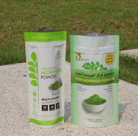 Pochette à fermeture éclair verticale, résistante à l'humidité, imprimée sur mesure pour l'emballage alimentaire de poudre de Moringa