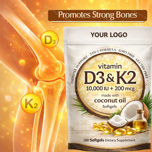 新生児および妊娠中の女性のためのOEM ODM免疫の骨健康サポート大人のサプリメントビタミンD3 + K2ソフトゲル - Product Image 6