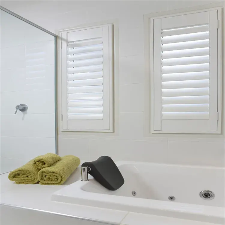 Ekspor ke Australia Bay way window shutter perkebunan pintu geser shutter jendela PVC