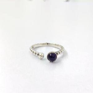 Bague en améthyste, argent sterling 925, bague en pierre précieuse, réglable, collection artisanale, belles bagues en argent, bijoux en argent - Product Image 3