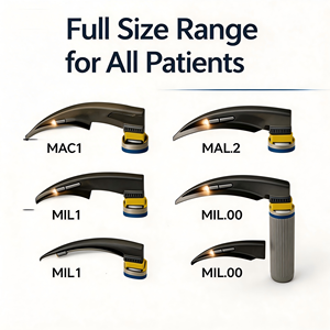 Set de Laringoscopio Directo con Hojas Curvas y Rectas, Laringoscopio de Intubación para Adultos, Pediátricos y Neonatales - Product Image 5