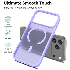 Ốp điện thoại <span class=keywords><strong>iPhone</strong></span> 17 Pro Max màu tím nhạt bền chắc, chống sốc, cảm giác như da thật - Product Image 2