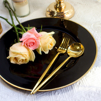 XiangJin Style européen 33cm plastique noir pour assiette de chargeur Table de Banquet en gros assiette de fruits décorative pour la maison mariage Par