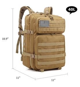 Mochila Táctica Personalizada de 45L para Deportes al Aire Libre, Gimnasio, Viajes, Caza, Senderismo, con Cierre de Cremallera y Forro de Poliéster - Product Image 4