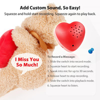 Enregistreurs vocaux numériques de 30 secondes Module de son enregistrable en forme de cœur personnalisé pour jouets en peluche