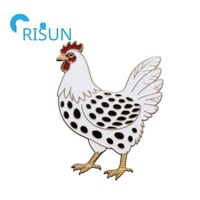 Insigne en métal émaillé Broche Oiseau Animal de ferme Coq de poulet personnalisé Épinglettes de revers