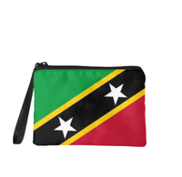 Porte-monnaie avec drapeau de Sainte-Kitts et Nevis, pochette à fermeture éclair, organisateur compact, porte-billets, rangement pour cartes, accessoire cadeau