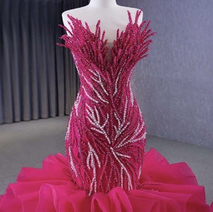 Vestido de Novia de Tul Blanco con Cuentas de Rosa, Elegante y Lujoso, Sin Mangas, para Mujer, 2025 - Product Image 4