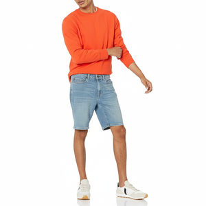 กางเกงขาสั้นผ้ายีนส์สำหรับผู้ชายกางเกงขาสั้นผ้าฟอกกรดประดับพลอยเทียมแบบขาดออกแบบได้ตามต้องการสำหรับฤดูร้อน - Product Image 1