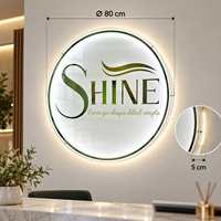 Boîte à lumière ronde personnalisée en acrylique, double face, avec éclairage LED, pour boutique, salon, SPA, magasin de beauté, décoration murale, enseigne lumineuse électrique