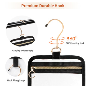Organizador de Cosméticos Colgante de PVC Transparente con Compartimentos con Cierre y Bolsillos de Malla, Bolsa de Aseo Portátil y Duradera para Viajes - Product Image 3