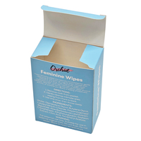 Cajas de Cartón para Toallitas Húmedas Portátiles Ecológicas con Logotipo Personalizado de Marca Privada, Impresión de Cajas de Papel Azul para Uso Personal