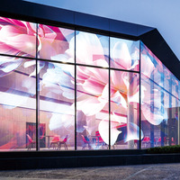 Pantalla LED Autoadhesiva para Póster, Cortina de Pantalla LED Ultrafina, Pantalla LED Transparente para Interiores