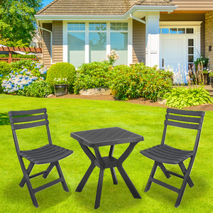 Mesa de Jardín Cuadrada de 70x70x72 cm, Plástico Antracita, Mesa de Camping para Exteriores, Ahorro de Espacio, Fácil de Usar - Product Image 6