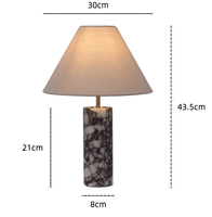 Lampe de table en marbre naturel au design moderne et épuré pour chambre à coucher, salon, bureau, hôtel, éclairage d'ambiance