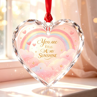 Pendentif d'arbre de Noël en cristal transparent gravé au laser personnalisé, style Art Déco, meilleurs vœux, cadeau de Noël, cadeau de Nouvel An, cadeau de fête d'Halloween