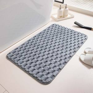 Tapis de bain en peluche en forme de coquille de tortue, rectangulaire, couleur café, absorbant, antidérapant, pour salle de bain, design minimaliste - Product Image 5