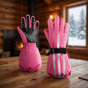 Custom Winter Ski Snowboarding <b>Gloves</b> Waterproof Breathable Insulated Polyester Mittens Factory Wholesale - Product Image 3