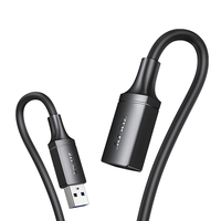 Venta al por mayor de alta velocidad USB 3,0 Cable de extensión 28/28/24AWG macho a hembra trenzado blindado con chaqueta de PVC para cables de datos de computadora