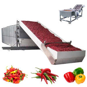 Automatic Mesh <b>Belt</b> Dryer Fully Automatic Chilli Washing Slicing Drying Production Line for Mexican Peppers and <b>Red</b> Peppers - Product Image 1