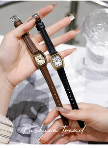 นาฬิกาข้อมือควอทซ์สไตล์คลาสสิกย้อนยุคแฟชั่นลำลองรูปทรงกระบอก - Product Image 2