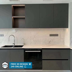 George nhóm tùy chỉnh phong cách tối giản hiện đại gỗ rắn và tủ bếp gỗ sồi trắng đặt cho ngôi nhà - Product Image 3