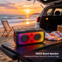 GENCE B65 Mini Enceinte Portable pour Éclairage LED RGB 50-100W Basses Profondes Batterie 5000-10000mAh Double Microphones pour Anniversaire d'Enfants