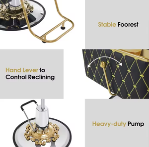 Fauteuil de Barbier en Cuir Réglable et Élévateur, Design Moderne et Élégant, pour Coiffures Homme Coiffées à l'Arrière, Idéal pour Salons de Coiffure - Product Image 6