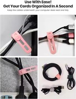 Attaches-câbles en silicone réutilisables, haute élasticité, organisateurs de cordons détachables, pour câbles électriques, chargeurs de téléphone, écouteurs