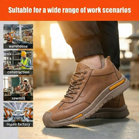 Chaussures de sécurité à embout d'acier unisexe, semelle intermédiaire anti-perforation, cuir microfibre, semelle en caoutchouc naturel, respirantes, coupe basse, pour toutes les applications