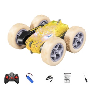 Jouet de voiture <span class=keywords><strong>RC</strong></span> 2.4GHz à 360 °-Véhicule télécommandé rechargeable avec lumières LED colorées, Drift <span class=keywords><strong>Racer</strong></span> tout-terrain pour enfants - Product Image 1
