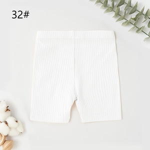 Shorts de vélo côtelés unis extensibles en coton biologique pour bébés et enfants, leggings courts en gros - Product Image 2