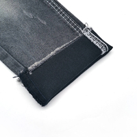 Noir-noir haut stretch ouvert fin legging denim super large 180cm manque tissu denim ciré S34C1288