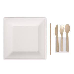 Service de <span class=keywords><strong>vaisselle</strong></span> blanc écologique de 24 pièces <span class=keywords><strong>vaisselle</strong></span> bon marché service de <span class=keywords><strong>vaisselle</strong></span> de mariage <span class=keywords><strong>jetable</strong></span> kit cadeau de <span class=keywords><strong>vaisselle</strong></span> de table - Product Image 6