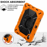 Housse de tablette d'usine pour iPad 11e génération, étui pour iPad A16, étui pour tablette en silicone PC de 11 pouces avec protection à 360° °   Sangle de maintien rotative