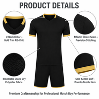 Uniformes de Fútbol Personalizados al por Mayor, Camisetas de Manga Corta para Hombre, 100% Poliéster, Cuello en V, Diseño Retro con Bloques de Color en Degradado