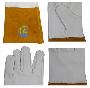 Aislamiento flexible de alta resistencia Manga larga Vaca Split Piel de cabra Cuero Fino Tig Mig Soldadura Guantes de trabajo de seguridad - Product Image 2