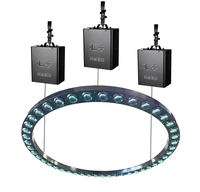 Treuil cinétique LED anneau de faisceau de boule de levage pour effets de sphère Disco 1 anneau ps (diamètre 100cm) + 3 Machine de levage (longueur de corde 5M)