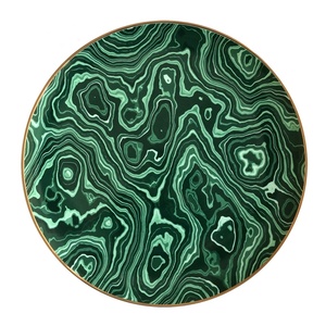 Nordic Porcelain Tableware <b>Sets</b> Trendy Ceramic Dark Green Pattern Type Dinner Plate <b>for</b> Home Decor - Product Image 3