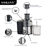 Mixeur multifonction 4 en 1 en acier inoxydable avec gobelet de qualité alimentaire, indicateur LED, presse-agrumes, moulin à épices, blender SK-4009