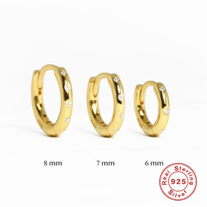 Pendientes de Aro con Diamantes Redondos de Plata de Ley S925, Más Vendidos - Product Image 3