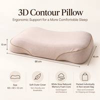 Vente en gros oreiller cervical ergonomique respirant à contour 3D, housse amovible, support de cou en mousse polyuréthane moulé