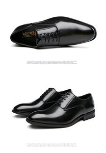 2023 Новые простые мягкие деловые кожаные туфли для мужчин на шнуровке повседневные джентльменские свадебные туфли - Product Image 5