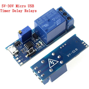 โมดูลรีเลย์หน่วงเวลา DC 5V-30V, สวิตช์ทริกเกอร์แบบปรับได้พร้อมพลังงานจากไมโครยูเอสบี, บอร์ดควบคุมแรงดันไฟฟ้ากว้าง - Product Image 3