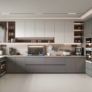 מפעל ארון מטבח מותאם אישית סטים גימור מסוגנן עם אחסון מתכווננת בנייה עמיד סטים ארון בנייה עמיד - Product Image 1