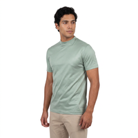 Livraison rapide T-shirt décontracté pour homme en coton soyeux, couleur unie, version classique, col rond, manches courtes, très vendu en Europe
