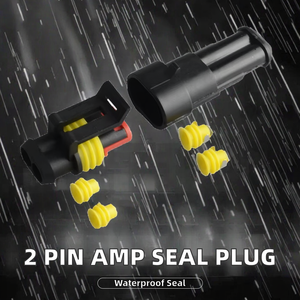 2P Waterproof 12V Copper Contact Nylon Housing Electrical Wire Connector Plug for Car - Product Image 2