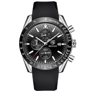 Montres pour hommes BENYAR 5140, marque tendance, bracelet en silicone, étanche, sport, chronographe, or rose, montre pour hommes étanche - Product Image 3