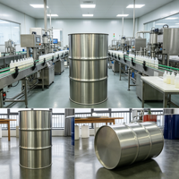 Fûts en acier inoxydable de qualité alimentaire JST 304 316, forme baril, 55 gallons, recyclables, 60L, 200L, couleur personnalisée, acier écologique